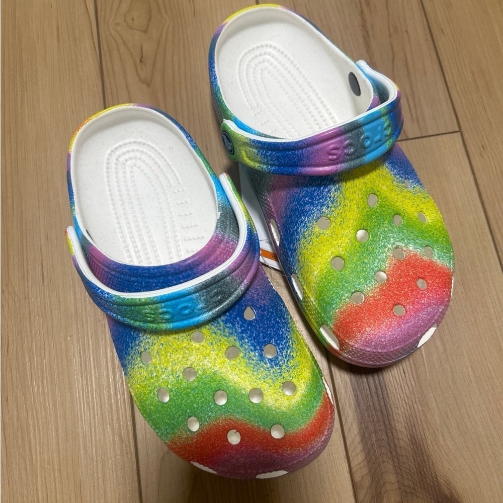 Rainbow crocs